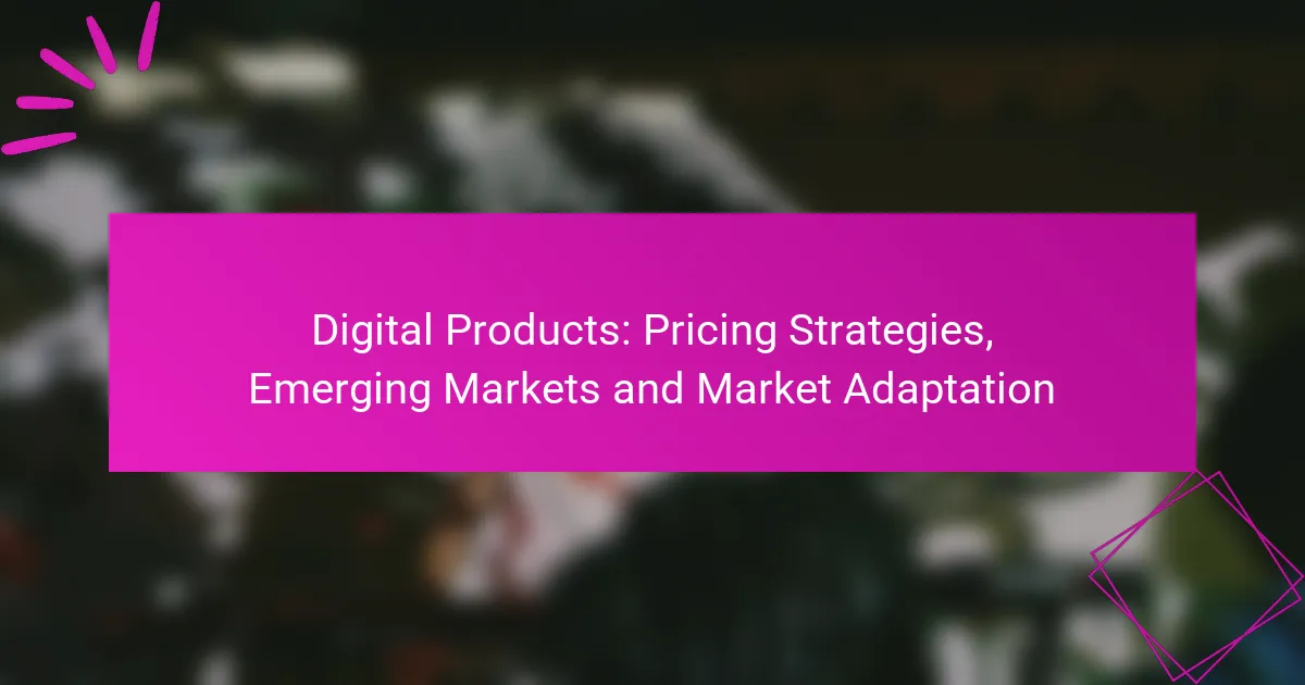 Digital Products: Pricing Strategies, Emerging Markets and Market Adaptation