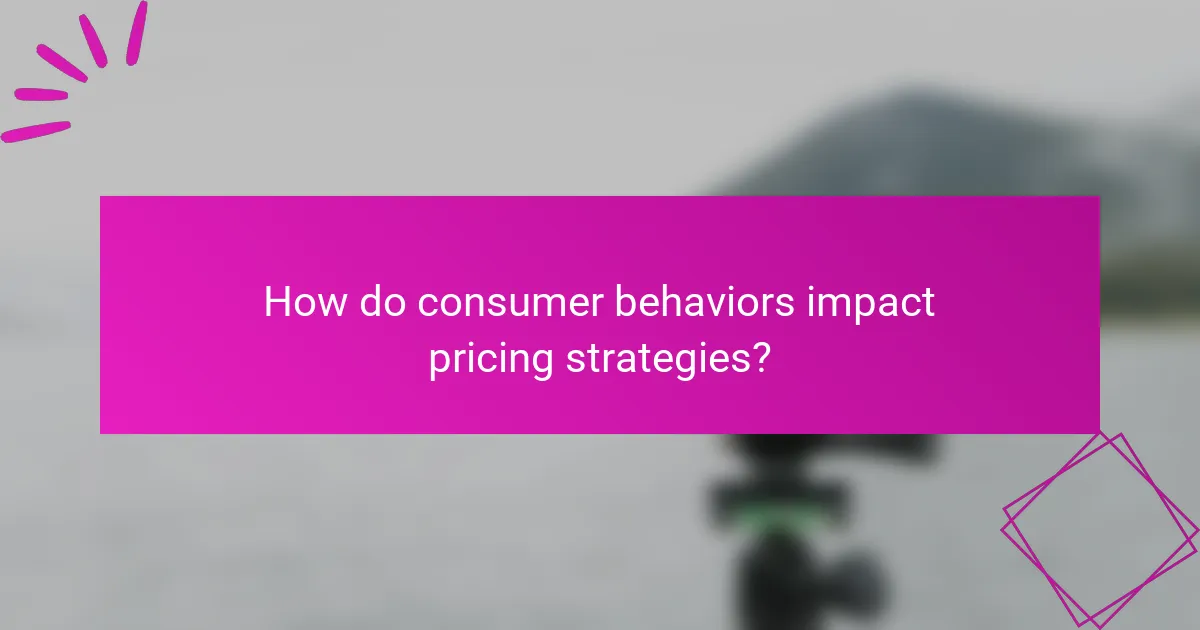 How do consumer behaviors impact pricing strategies?