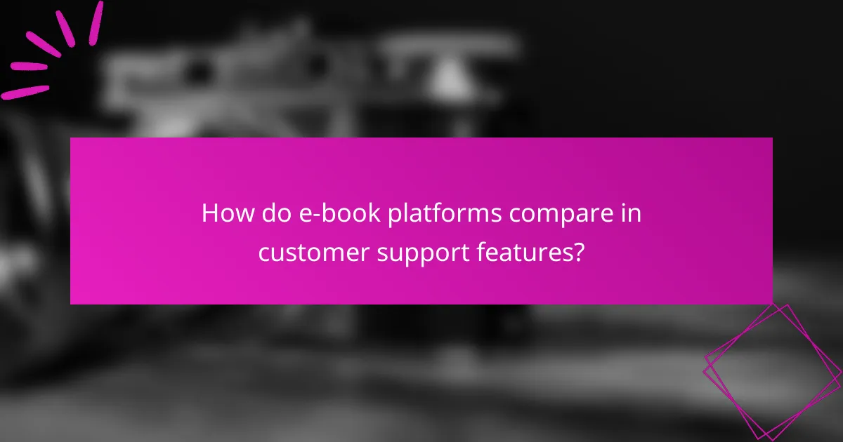 How do e-book platforms compare in customer support features?
