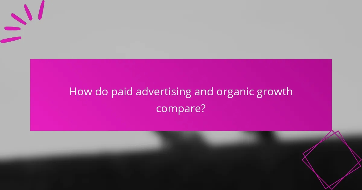 How do paid advertising and organic growth compare?