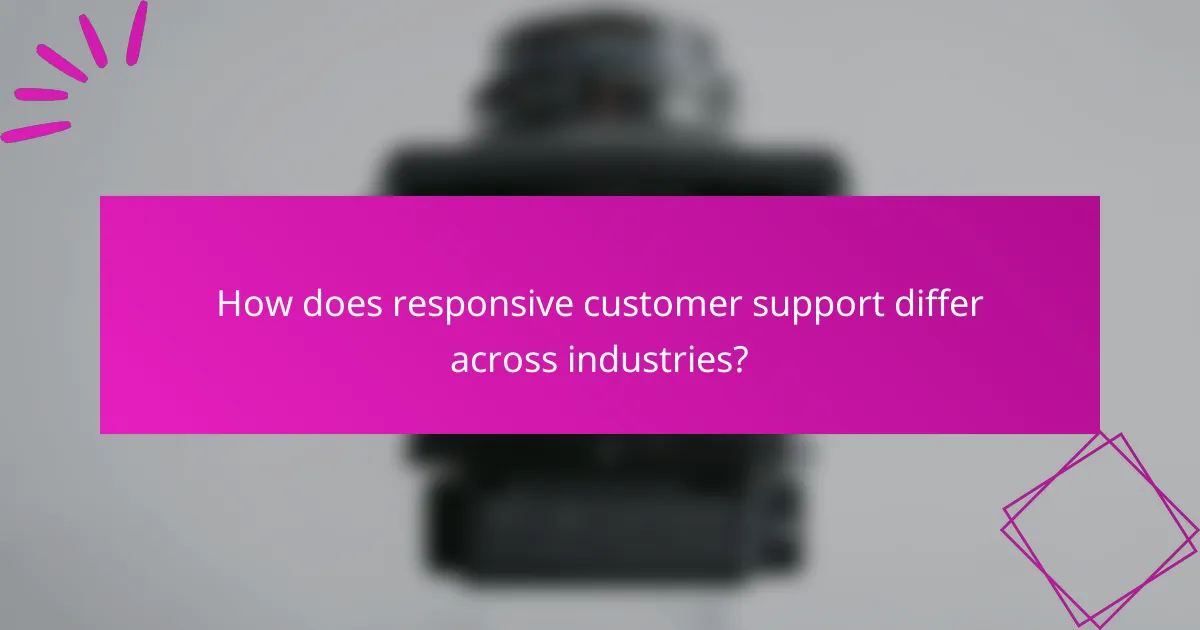 How does responsive customer support differ across industries?
