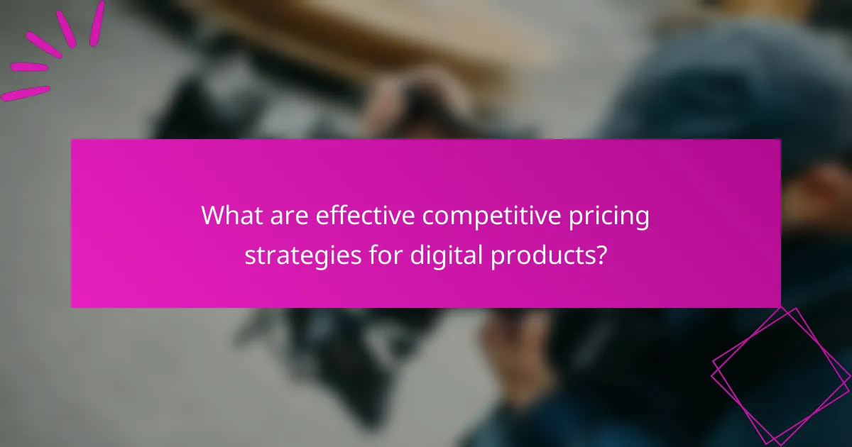 What are effective competitive pricing strategies for digital products?