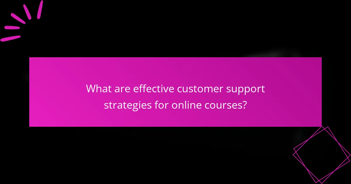 What are effective customer support strategies for online courses?