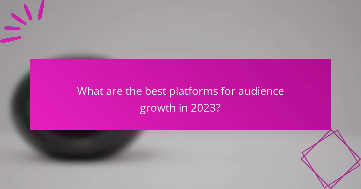 What are the best platforms for audience growth in 2023?