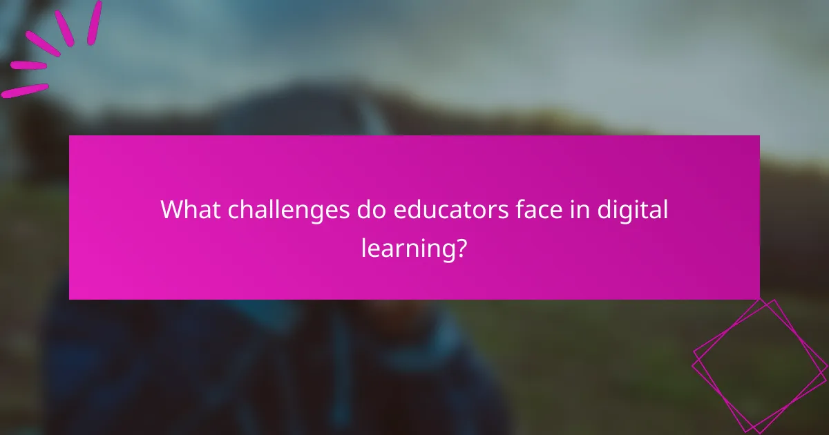 What challenges do educators face in digital learning?
