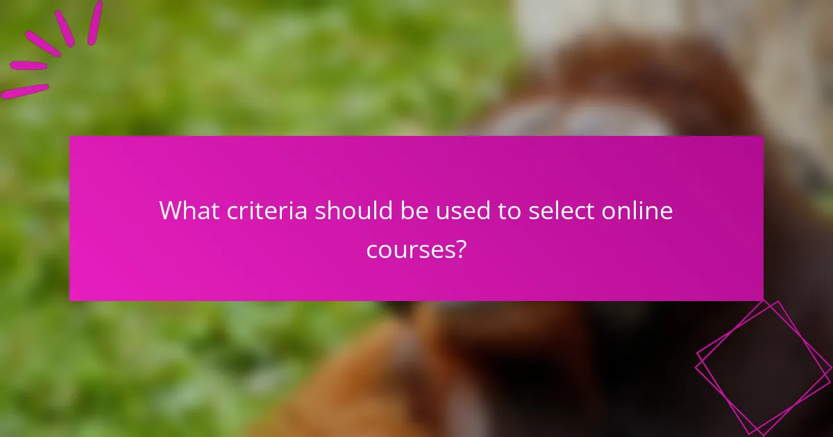 What criteria should be used to select online courses?