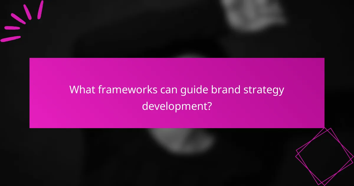 What frameworks can guide brand strategy development?