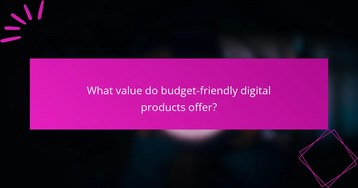 What value do budget-friendly digital products offer?